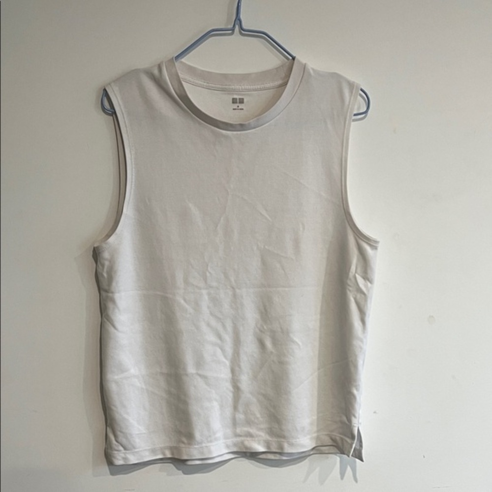 Crewneck Sleeveless Tank Top - White